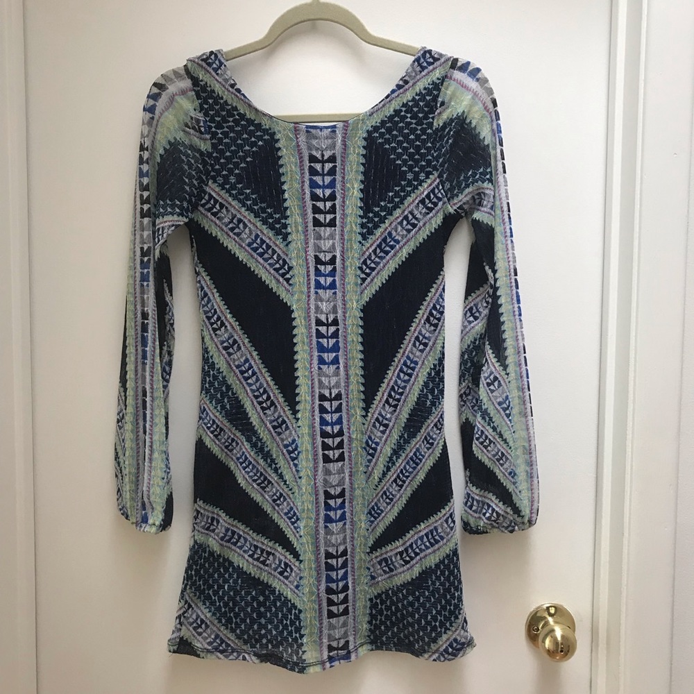 Long Sleeve Printed Dress
